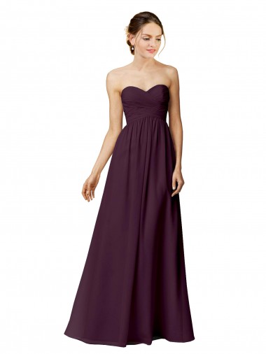 Grape Sleeveless Sweetheart A-Line Chiffon Bridesmaid Dress / Evening Dress Liverpool